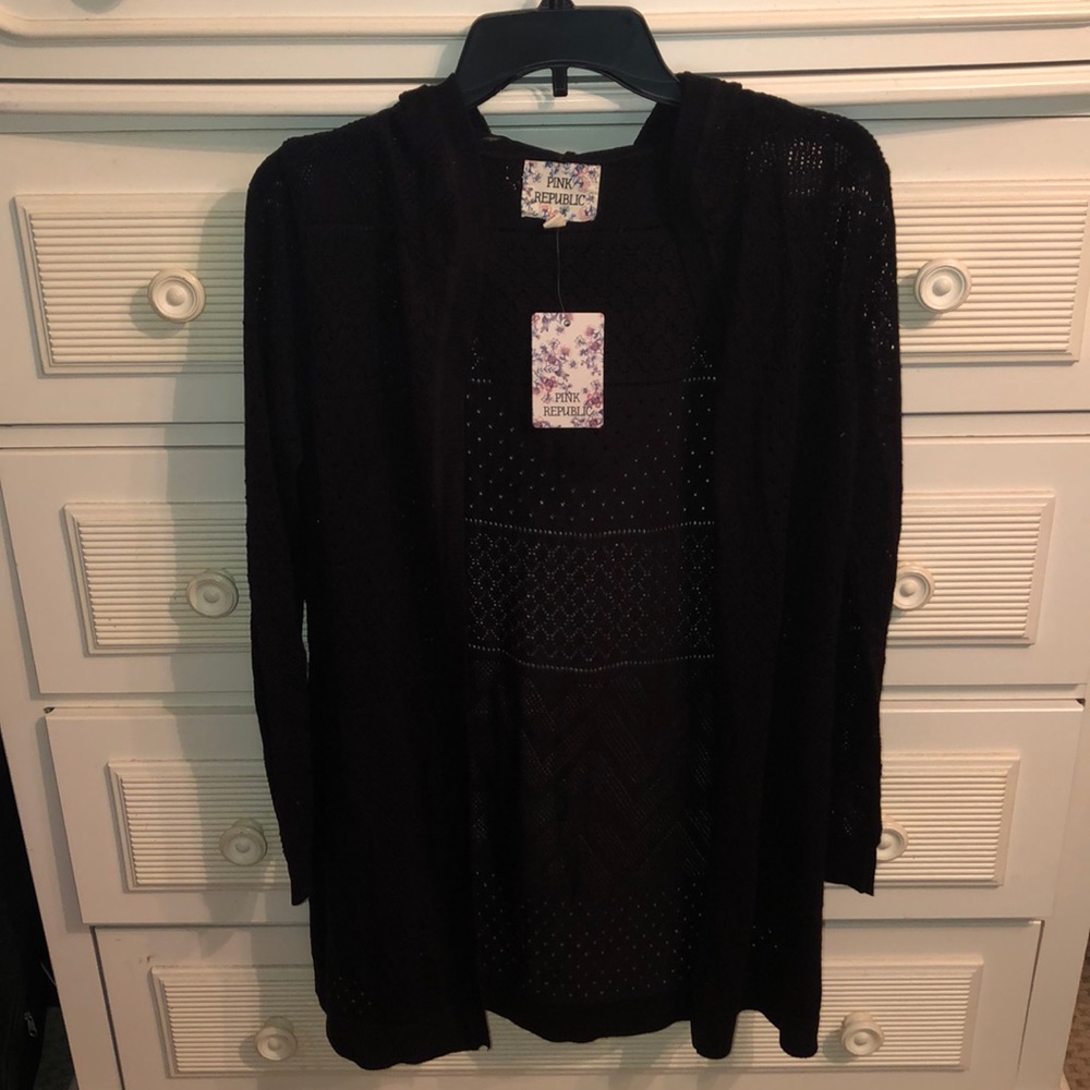 Black Designed Cardigan